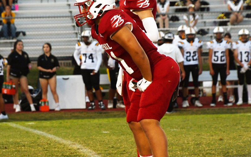 The Cardinals (shown here against Corpus Christi John Paul II on Sept. 13) won at Louise for their second straight win. Photo by Mark Lube.