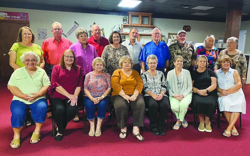 Pictured are, front row, left to right, Alice (Machart) Machacek, Katherine (Fisseler) Filla, Marie (Simper) Matias, Helen (Machacek) Faltysek, Jeannette (Filip) Henke, Dianna (Berger) Fredericks, Susan (Bender) Sembera and Dolores (Janak) Dobbs; back row, left to right, Mary Jane (Simper) Berger, Ben Janak, Georgia (Darilek) Kutach, Jimmy Hajek, Jeannette (Bujnoch) Dierschke, Andrew Kocian, Marvin Machacek, Patrick Kocian, Theresa (Beal) Kruse and Diana Hybner.