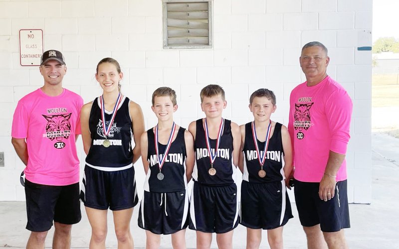 Moulton JH had one girl and three boys run in the district meet. Photo courtesy of Moulton ISD.