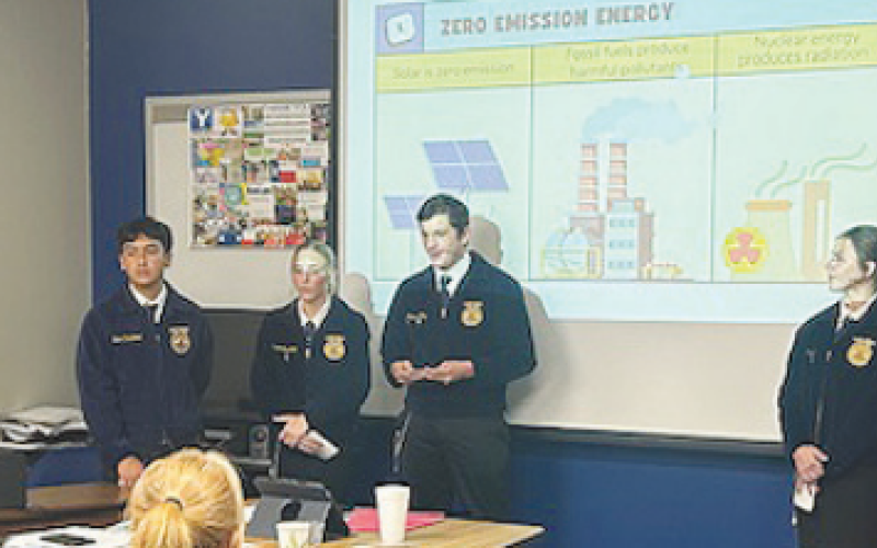 Members of the Yoakum High School FFA Team presented on solar farming in preparation for the upcoming District Contest on Nov. 1.