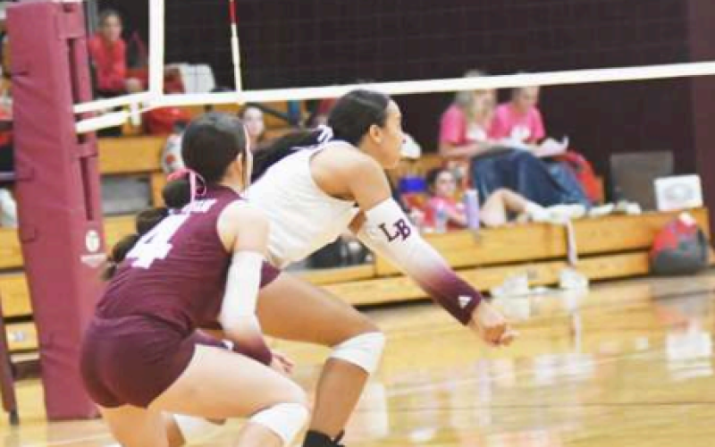 Kasey Harper digs one during the loss to Columbus. Chuck Grafe/Tribune-Herald