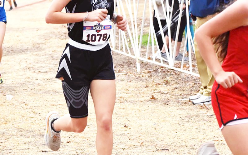 Karsyn Blahuta led Moulton girls with No. 75. Photo courtesy of Moulton ISD.
