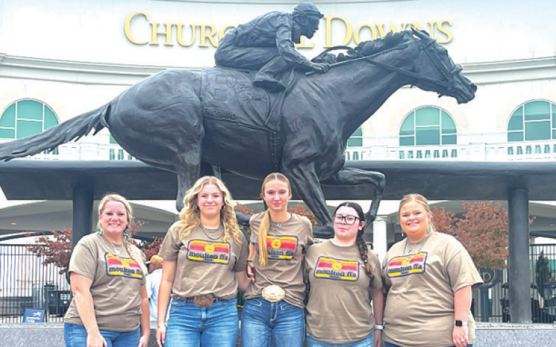 Three students from MISD, Torin Langston, Rebecca Ulcak, and Addisyn Greide attended the national FFA convention in Indianapolis, Indiana. Pictured are the students with teachers Ashley Bishop and Emaleigh Esterak.