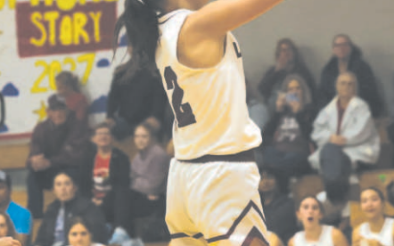 Alaina Halata put up a shot in the paint vs. Rice Chuck Grafe/Tribune-Herald