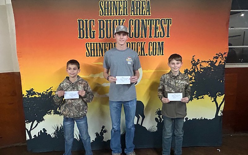 Fayette County/Colorado County youth- third place Noah Mueller, second place Mason Lamothe and first place Kadyn Bretting.