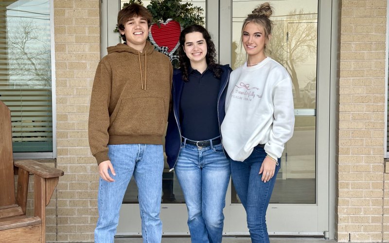 Pictured are, left to right, Hunter Z., Emersen L. and Dallyn P.