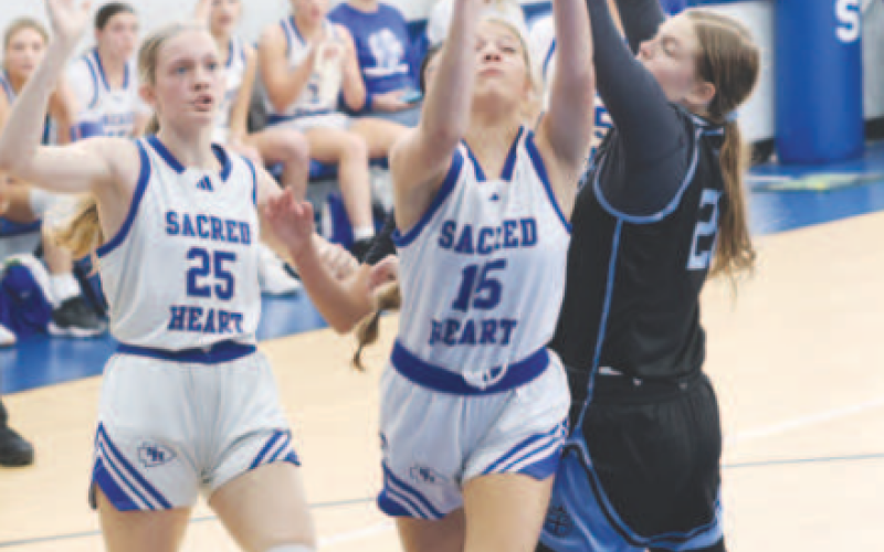 Allie Clark (15) rebounds. Chuck Grafe/Tribune-Herald