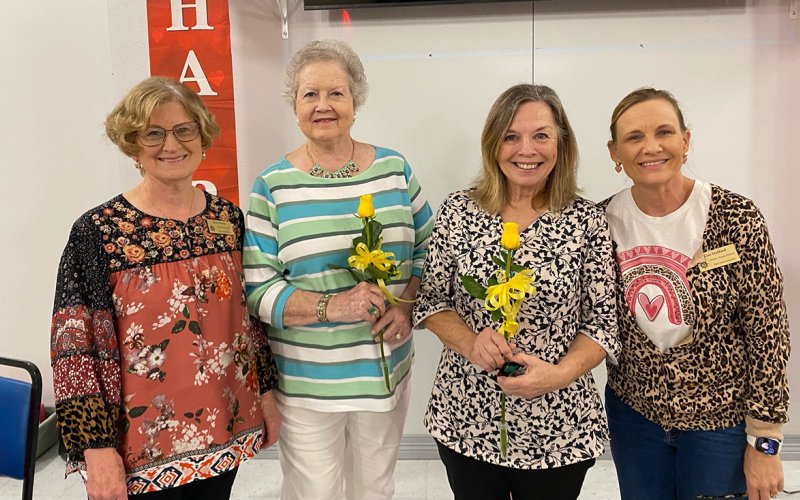 Pictured are, left to right, President Betty Petras, and new members Debra Calhoun and Donna Fikac with director Lisa Stafford.