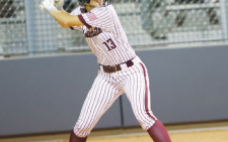 Addison Matula, at bat against Edna, has four home runs on the season.