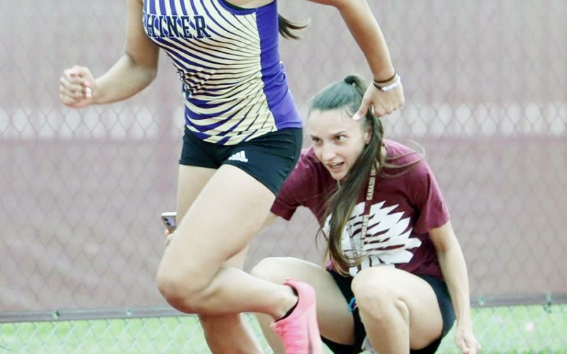 Jaeleigh Ramirez got seventh in the 400-meter dash and was part of the mile-relay team that placed third.  Photo courtesy of Louann Heinsohn.