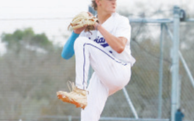 Layne Sevcik was king of the hill in the victory over Bracken here Tuesday