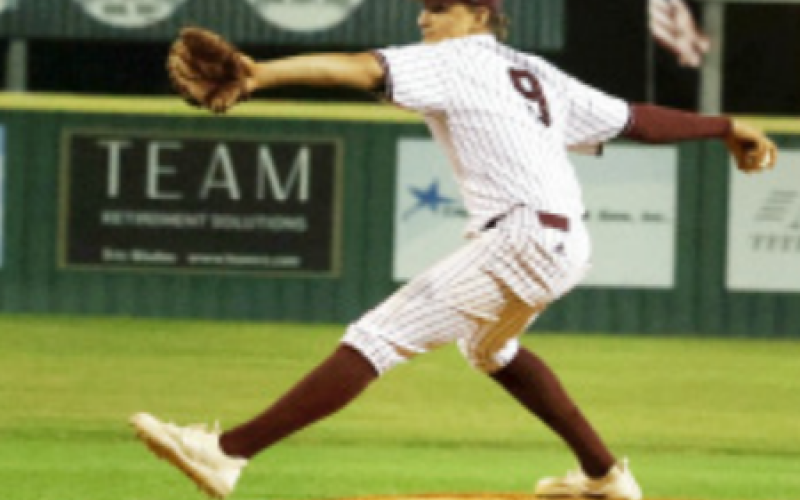 Weston Loudon recorded the save in the 3-2 victory over Palacios here April 15. Photo by Chuck Grafe
