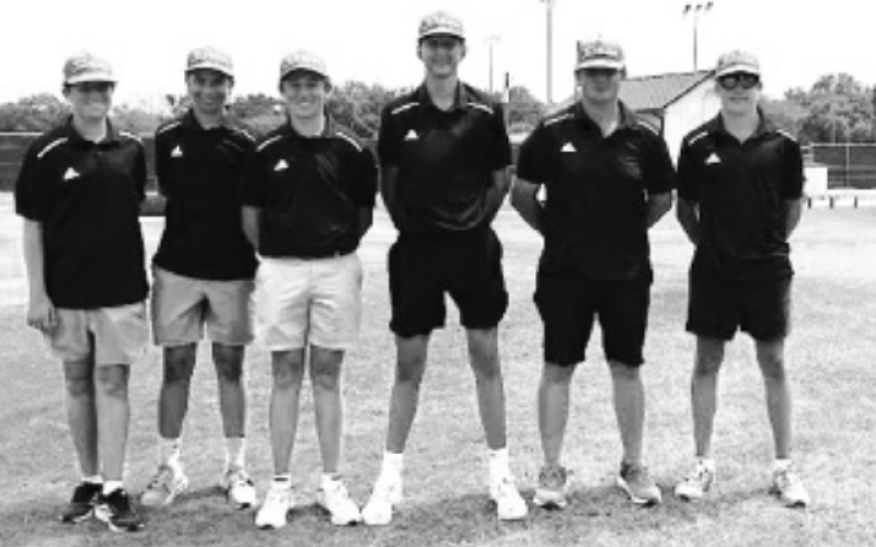 Members of the Brahma Golf Team left to right are Liam Ferguson, Ty Sklar, Eli Ferguson, Mason Grahmann, Garret Appelt, and Trey Satterwhite.