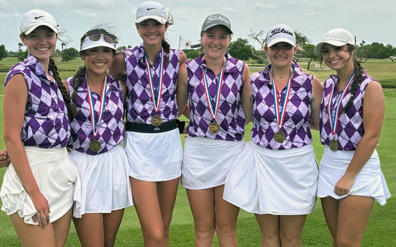 The Lady Comanches will be playing at state for the third straight season. From left is Evelyn Johnson, Jaeleigh Ramirez, Morgan Lenehan, Callie Chrismon, Olivia Akin and Tawni Shelton. Photo courtesy of Michelle Winkenwerder.