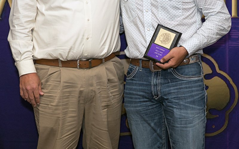 Comanche Hustle Award Male Jared Werner (right). Also shown is Jeff Akin. Photo courtesy of Photos by Lori Raabe.