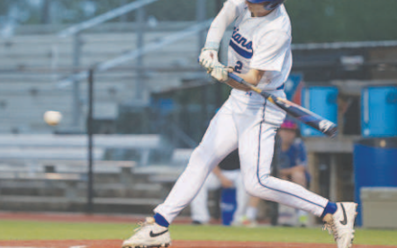 Ty Noska singles in the fifth inning. Photo by Chuck Grafe