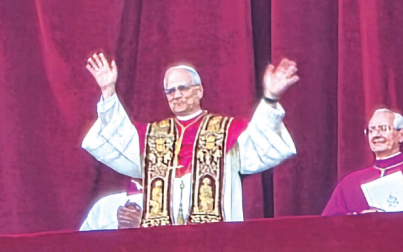 Pope Leo XIV appears on the balcony above Saint Peter’s Basilica Square when he was first introduced as the newly elected Pope. Millions watched this event on television and thousands attended in person on the evening he was elected, including Wayne and Lee Ann Freytag. The Freytags along with members of the Victoria Diocese as well as Bishop Brendan Cahill attended the event. The photo was taken by Wayne Freytag