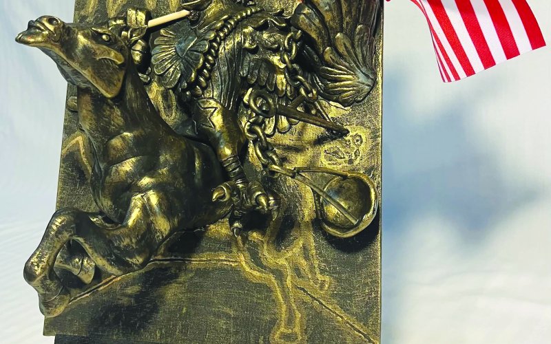 Shown is John’s entry, titled “Essence of American Patriotism”.
