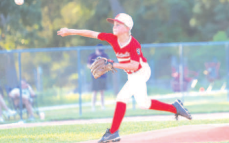 Photo by Chuck Grafe Asa Murphy was the winning pitcher in relief in the win over Shiner Friday.