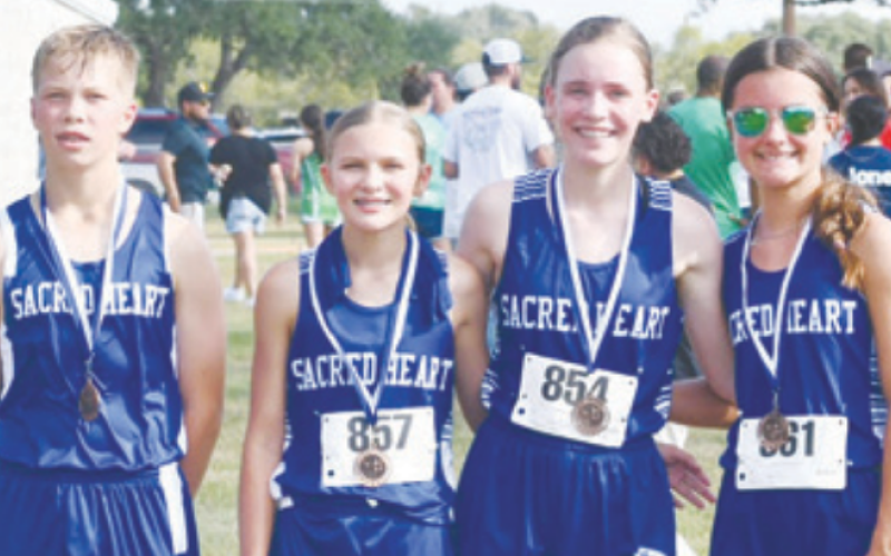 From left, Luke Meinkowsky, Avery Lewis, Caroline Lemonds and Emi Pohl placed in the junior high division