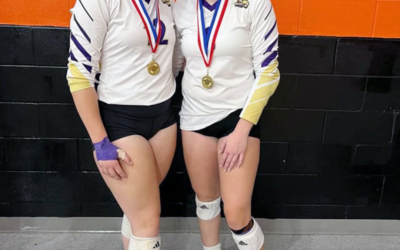Harlee Sevcik (left) and Paisly Wallace were named to the Schulenburg All-Tournament Team. Photo courtesy of Shiner ISD.