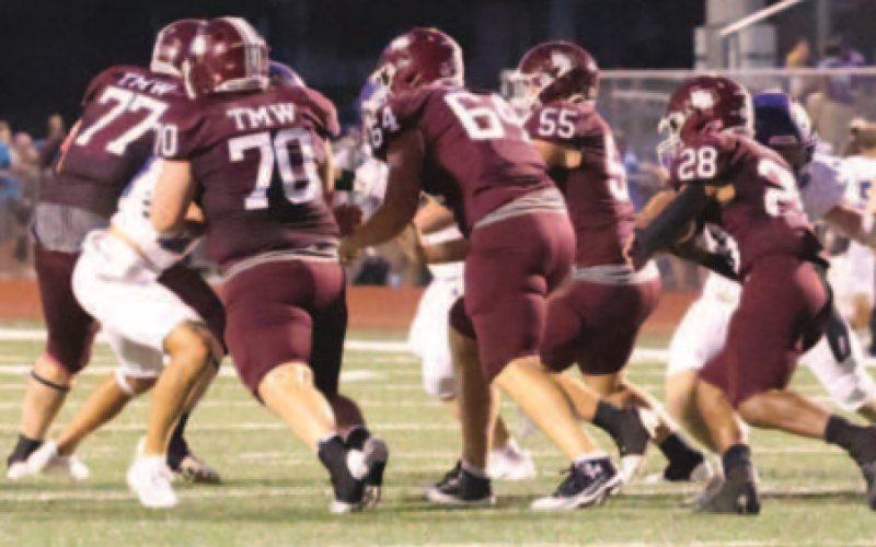 Photo by Chuck Grafe Tradyn Williams (28) led the Brahmas with 53 yards rushing.