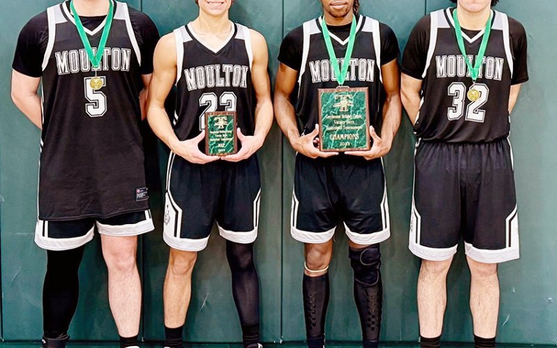 All Tournament Team. From left are Kenton Kirkland, Landon Chaloupka (Tournament MVP), Ja’Michael Williams and Alex Trevino. Photo courtesy of John Meisetschleager.