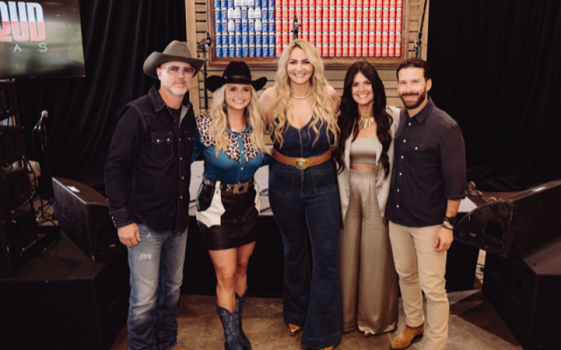 Julianna Rankin signed with country music artist Miranda Lambert’s label, Big Loud Texas. Pictured, left to right, are Jon Randall, Miranda Lambert, Julianna Rankin, Allie Sisoian (Manager, Red Light Management), and Brendon Anthony (VP, Big Loud Texas.)