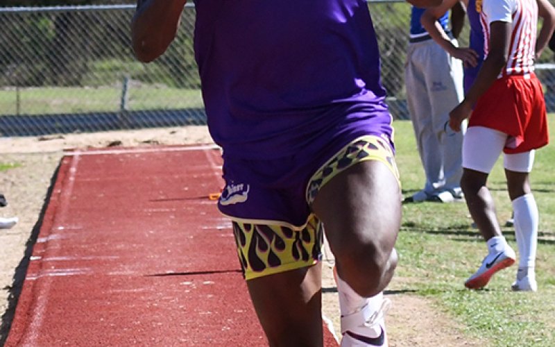 Quincy Jones got second in the triple jump with a jump of 40 feet, 4 inches and also ran on all three relay teams. Photo by Mark Lube.
