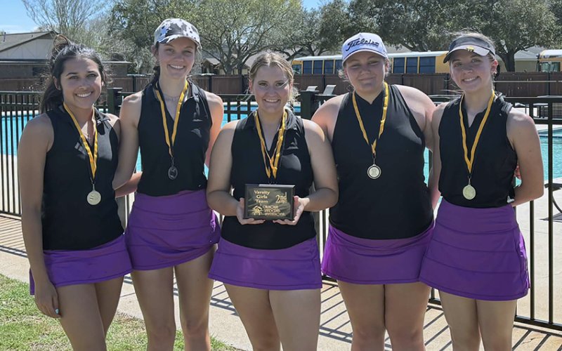 From left is Jaleigh Ramirez, Evy Johnson, Akin, Jessica Whiddon and Raleigh Moore. Photo courtesy of Michelle Winkenwerder.