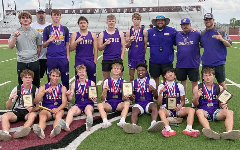 Shiner boys track and field runners. Photo courtesy of Jeff Akin.
