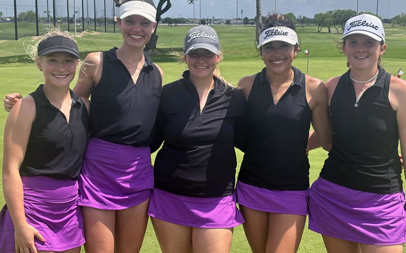 The Lady Comanches girls golf team placed fifth at the regional meet while the boys (not pictured) came in fourth place. Photo courtesy of Michelle Winkenwerder.