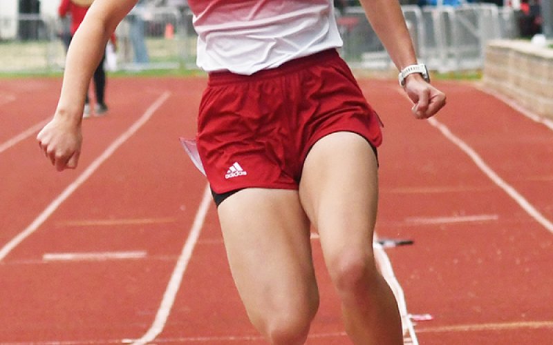 Kristin Cerny (shown here at regionals April 30) won the long jump and got runner up in the triple jump at the state meet last weekend. Photo by Mark Lube.
