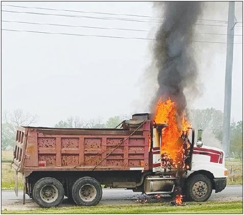 Dump truck fire early Tuesday