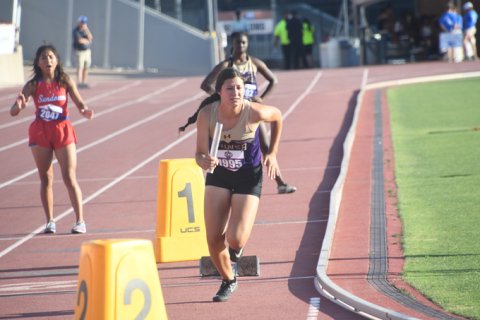 Brooke Palmer at the start of the spring relay. Photo by Mark Lube