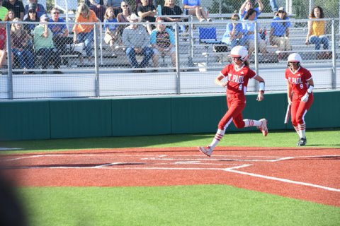 Brooke Cerny plates one of her two runs. Photo by Mark Lube.