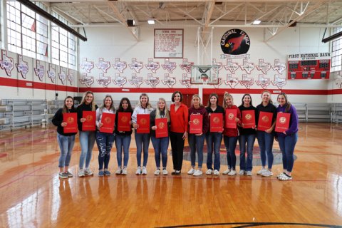St. Paul Lady Cardinals TAPPS 2A 2022 state championship basketball team. Photo courtesy of Andrea Fischer/Lois W. Kolkhorst Campaign