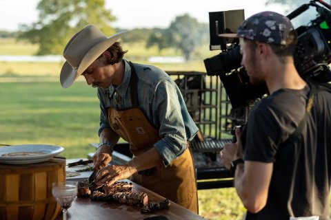 A Food Network crew films Jack Matusek preparing a signature dish in October ahead of his appearance on Season 52, Episode 7 of Chopped. Contributed Photo.