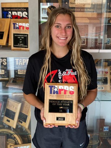 St. Paul Class of 2022 Rebecca Wagner was named TAPPS 2A Female Athlete of the Year after completing a rich and successful high school sports career. Photo courtesy of Jake Wachsmuth