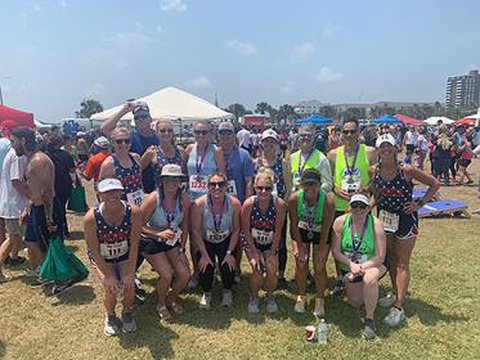Several Lavaca County teams competed in the Beach-To-Bay Relay Marathon on May 20 in Corpus Christi. In the Open Women Division, Pretty Fast For a Phat Girl came in No. 18 in 4 hours, 36.38 minutes and Shiner Blondes was No. 96 in 4:37:51. In the Masters Men and Women Division, Shiner Stuff was seventh in 4:40.45. in 3 Men and 3 Women Division, Shiner 6 Pack was No. 71  Photo courtesy of Kristi Koudelka Bludau.