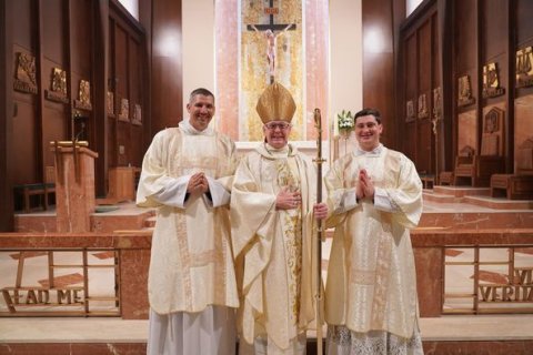 He and Deacon Luke Prihoda ordained as transitional deacons during a special ceremony held Saturday, June 11, at the Cathedral of Our Lady of Victory in Victoria.