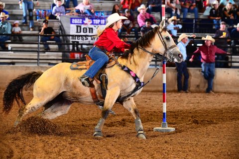 Audrey Thibodeaux of Shiner is off to Georgia for national finals, have wion state in Pole Bending.