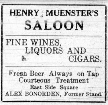 Saloon ads appearing in the August 1, 1913, issue of the Hallettsville Herald. Courtesy Friench-Simpson Memorial Library