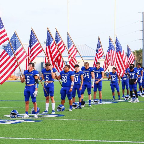 File Photo from the 2021Yoakum Bulldogs and their tribute to 9/11 on its 20th anniversary, which fell on game night last year.