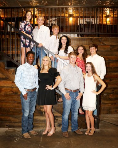 Pictured are, left to right, top row, left to right, Haley Patek and escort Hunter Knight, escort Bode Prove and Haven Flores, Riley Rainosek and escort Ryan Peterson; bottom row, left to right, escort Dalton Brooks and Avery Boedeker, escort Jake Davidson and Lauren Faldyn. Photo by Smile Time Photography.