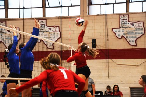 Faith Machart with a shot agaisnt Sacred Heart. Photo by Mark Lube.