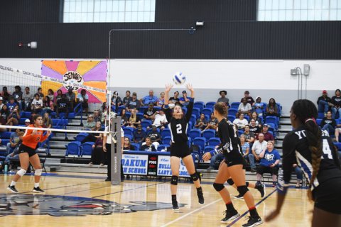 Macie Blakeney and Yoakum beat Hallettsville in three games. 
