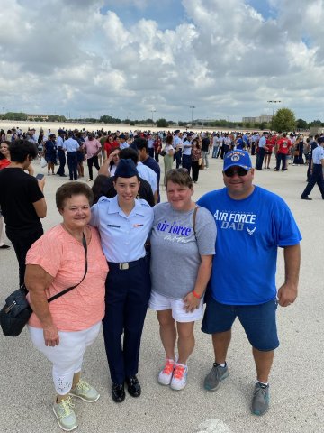 Pictured at the San Antonio event are, from left, Linda Machart (Katie’s grandmother), Katie Machart, and Tammy and David Machart (Katie’s parents).