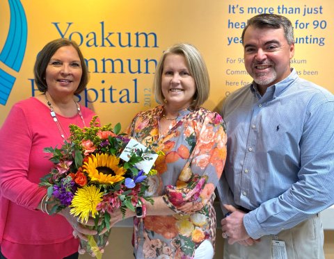 Pictured are, left to right, Karen Barber, CEO, Karen Roznovsky, and John Olivares, CFO