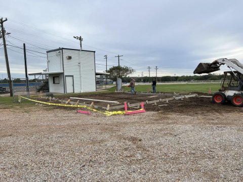 Construction on the Yoakum Lady Bulldogs softball field bathrooms began Nov. 16. Photo by Raymond Rosas.
